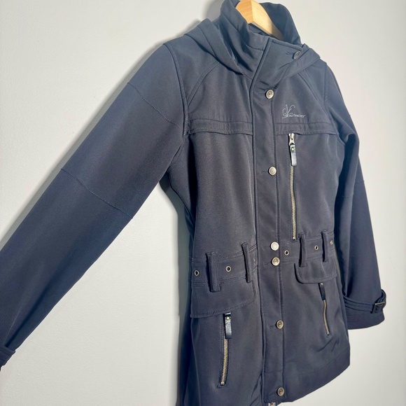 Vintage Obermeyer Hooded Women's Black Winter Coat Sz S - Picture 4 of 8